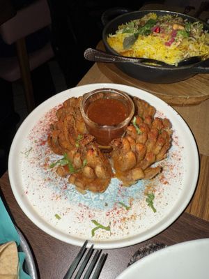 Onion bhaji   at Masala Zone Piccadilly Circus in London