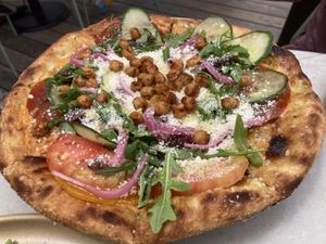 Vegan pizzaa  at Skal Pizza in Newport Beach