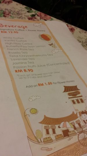 Menu at Back Home Cafe in Penang
