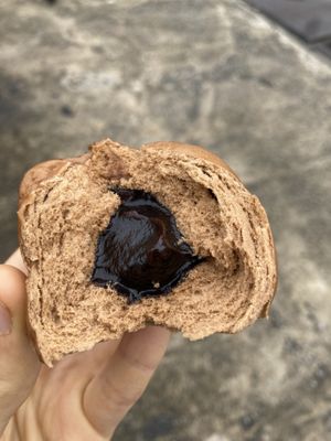 Steamed bun with chocolate filling. Fluffy and rich    at Yuan En Vegetarian  缘恩素食 in Penang