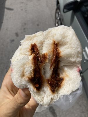 Steamed bun with char siu veggie meat. Tasty but lacks filling   at Yuan En Vegetarian  缘恩素食 in Penang