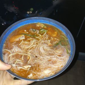 Hokkien Mee. Watered down broth. Not flavorful   at Yuan En Vegetarian  缘恩素食 in Penang