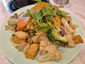 Stir fried flat noodle (dried) $22 at Selina Hoang Lan Tinh Chay in Sunshine