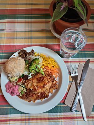 Lasagne day 😋 at Rauhankahvila Fredrika in Helsinki