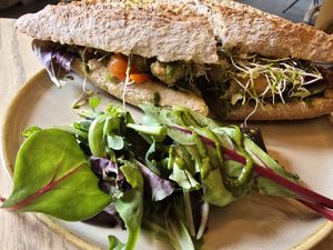 Chicken pesto sandwich at Copper Branch in Haarlem