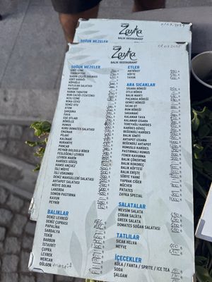 Menu   at Gürkan'ın Yeri in Ayvalık