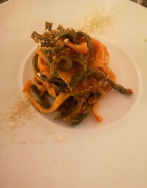 Pasta Scusa nonna (with vegan ragù) at Moon in Siracusa