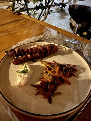 Soy skewers & tzatziki   at Moon in Siracusa