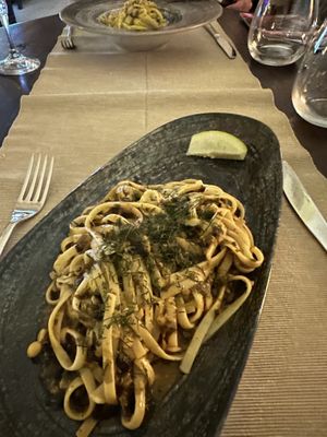 Sicilian flavours pasta   at Moon in Siracusa