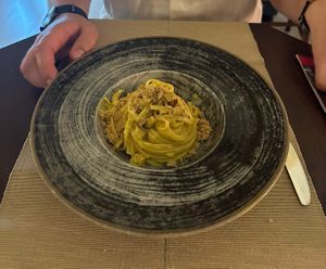 Pasta carbonara  at Moon in Siracusa