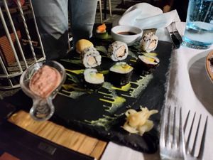 Sushi plate at Moon in Siracusa