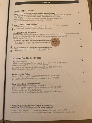 Menu 3  at Moon in Siracusa