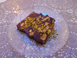 Chocolate "Salami" With Biscuits And Almonds at Moon in Siracusa