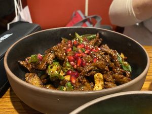 Black pepper cashew duk   at TANGRA in London