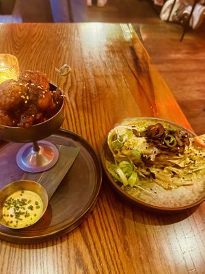 Lollipop chicken and gobi and the tiger wedge salad 💥  at TANGRA in London