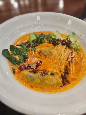 Dumpling soup at Vegan mama in Chiang Mai