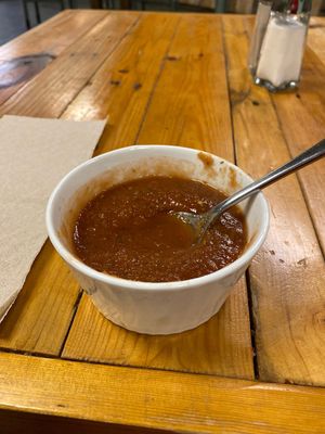 Amazing tomato soup!! at Blue Wing Frog in Strasburg