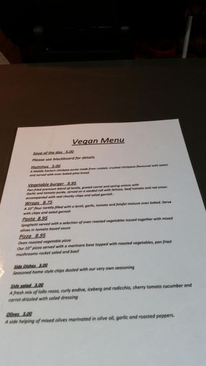 menu  at Quad Cafe Bar in Derby