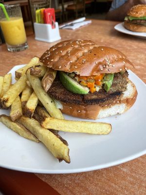 Soy meat burger  at RESTAURANTE HUACACHINA SUNSET in Ica