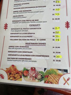 Some other vegetarian dishes that would probably be vegan if you check  at RESTAURANTE HUACACHINA SUNSET in Ica