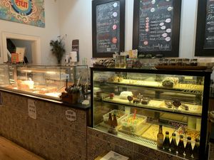 Inside counter at Radhey Chai Bar in Fitzroy