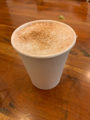 Take away hazelnut chai. Delicious! 👌🏽 at Radhey Chai Bar in Fitzroy