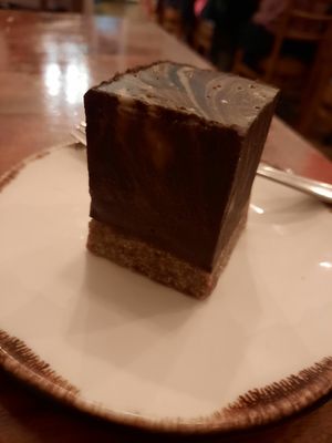 Raw chocolate cheesecake at Radhey Chai Bar in Fitzroy