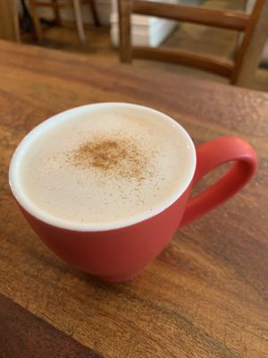 Hazelnut chai with oat milk. Quite good!  at Radhey Chai Bar in Fitzroy