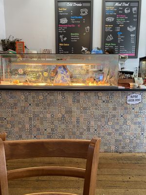Bain marie with all the delicious offerings  at Radhey Chai Bar in Fitzroy
