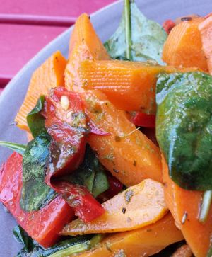 Sweet potato salad with gorgeous mint dressing at Radhey Chai Bar in Fitzroy