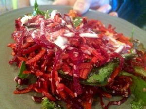 Beet and carrot salad at Radhey Chai Bar in Fitzroy