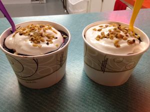 Vegan hot fudge at Ice Cream Cafe in Orleans