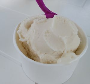Salty caramel. Vegan, very creamy texture. at Ice Cream Cafe in Orleans