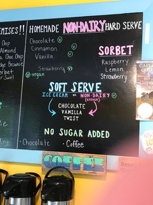 Summer 2018 menu at Ice Cream Cafe in Orleans