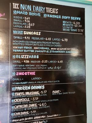 Updated menu! at Ice Cream Cafe in Orleans