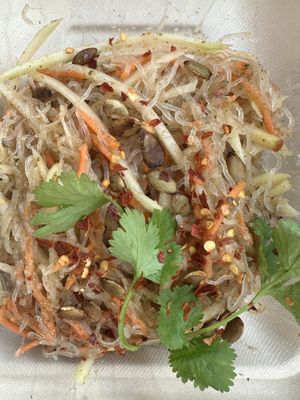 Kelp Papaya salad (cold)  at Cafe Gratitude in Los Angeles