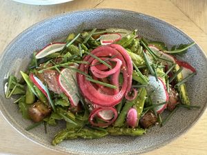 Arugula Potato Saladd  at Cafe Gratitude in Los Angeles