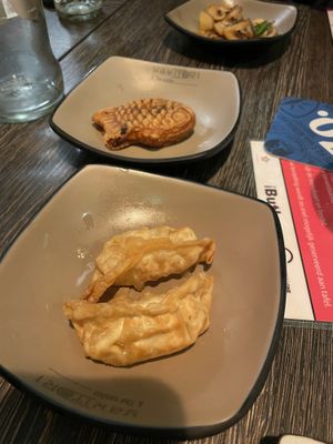 Fried tofu, black bean dessert  at Yakitori & The Sushis in Noord-brabant