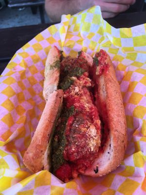 Meatball sub at Atlas Meat-Free Delicatessen in Miami