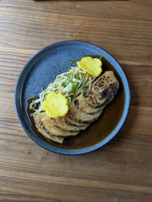 Charred celariac with Asian style slaw at Uma Ramen in Stockport