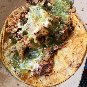 JF Carnitas Taco.
 at Plant Food for People in Los Angeles