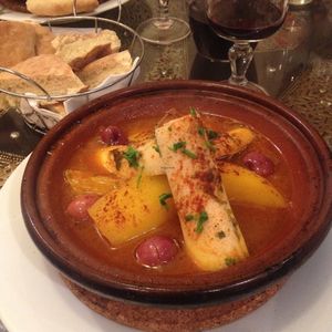 Tajine with hearts of palm and lemon confit...so delicious!! at Le Touareg in Colmar