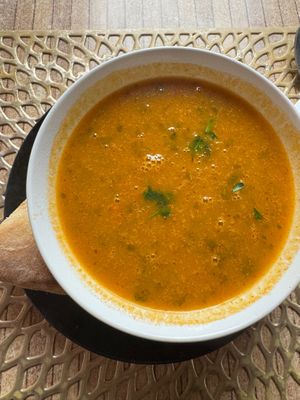 Soup from chickpeas and legumes (first option on the menu) at Le Touareg in Colmar