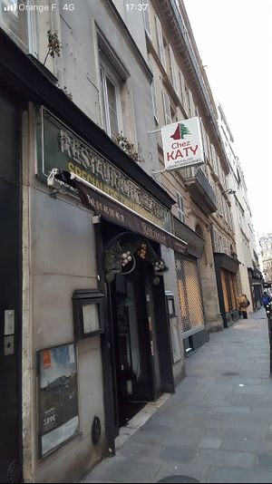 Outside at Chez Katy in Paris