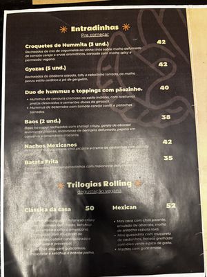 Menú  at Rolling Chef in Buzios