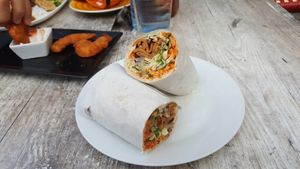 Kebab wrap at Loving Hut Pension in St Kanzian