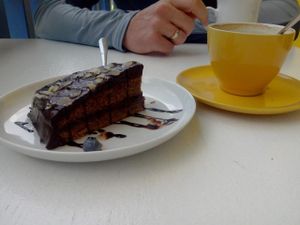 Coffee-break (5 € for coffee & cake) at Loving Hut Pension in St Kanzian