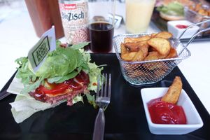 Beyond Meat Burger at Loving Hut Pension in St Kanzian