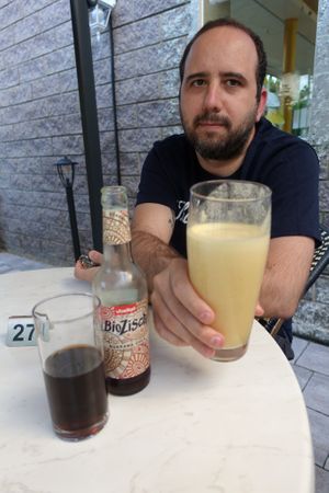 Beverages and my love :) at Loving Hut Pension in St Kanzian