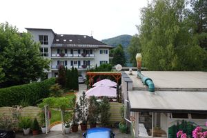 View from our window at Loving Hut Pension in St Kanzian